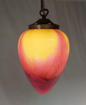 Vintage Murano Style Art Glass Pendant Lamps X3 ~ 1970s • £148