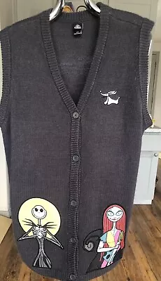 Disney Nightmare Before Christmas Cardigan Vest Mens Large Gray • $32.99