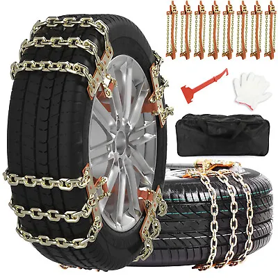 8 Steel Tire Snow Chains For Chevrolet Car SUV Pickup Wheel Heavy Duty Anti-Skid • $48.99