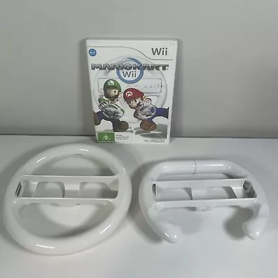 Mario Kart Wii + 2 Steering Wheels PAL Tested & Working Disc • $50