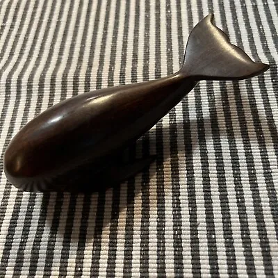 Vintage Hand Carved Ironwood Wood Whale Figurine Size 5¾” Long Cute! • $11.90