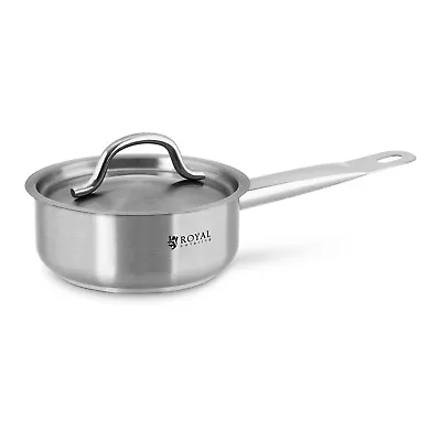 £41.99 • Buy Stainless Steel Saucepan Cooking Pot Soup Pan Lid Cooking Sauces 0.9L Ø14Cm