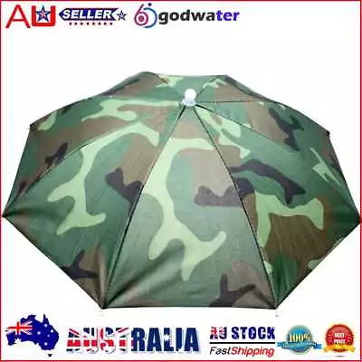 $9.58 • Buy Portable Rain Umbrella Hat Foldable Adjustable Outdoor Fishing Sun Shade Caps AU