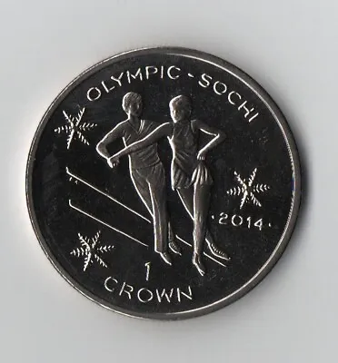 World Coins Isle Of Man 1 Crown 2014 UNC SOCHI OLUMPIC Figures Dancing On Ice • $19.99