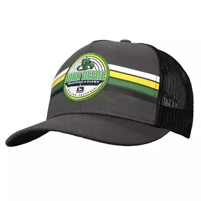 John Deere LP79650-JD Men's Twill/Trucker Mesh Cap/Hat Charcoal/Black One Size • $32