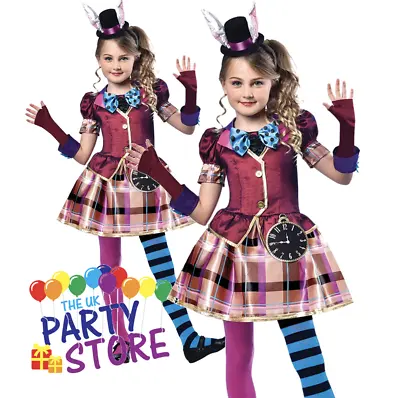 Girls MISS HATTER Child + Teen Fancy Dress Costume Halloween Book Child Kids Mad • £26.95