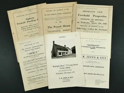 6 Sale Particulars Dorset 1940s-70s. Cerne Abbas Watergates Cattistock Merly • £22