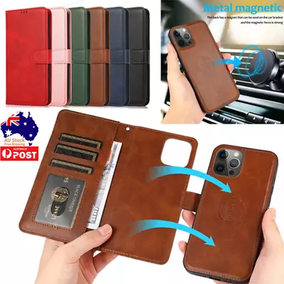 Magnetic Leather Removable Wallet Case Cover For IPhone 15 14 13 12 11 Pro Max  • $16.79