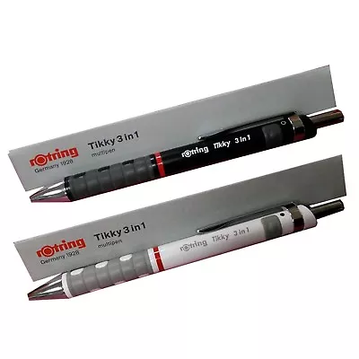 £14.99 • Buy Rotring TIKKY 3in1 MULTIPEN 2 Pens Black & Red + 0.5 HB Pencil WHITE Or BLACK