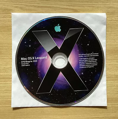 Mac OS X Leopard 10.5 CPU Drop-in DVD - Apple 2007 • £10