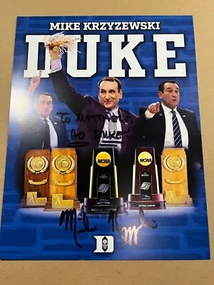 Mike Krzyzewski Coach K Autographed Photo Duke Blue Devils 8.5x11 • $40