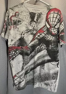 Vintage Spider Man 2 All Over Print Shirt Y2K Medium Rare • $16.99