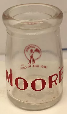 Moore Dairy Creamer 1oz Lancaster PA Mini Milk Bottle 2.25” Pyro Glaze • $21.99