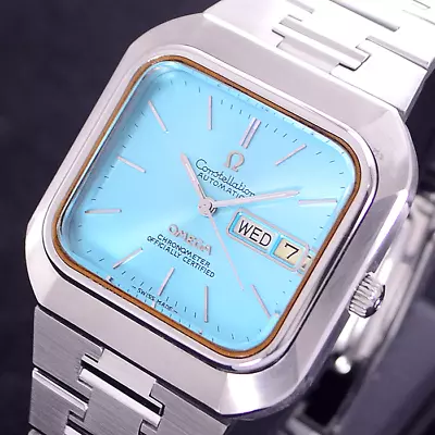 Vintage Omega Constellation Automatic Sky Blue Dial Day&date Dress Men's Watch • $900