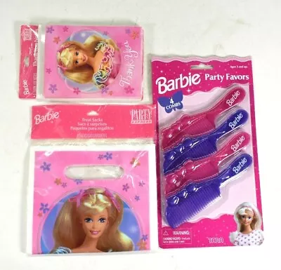 Vintage Barbie Party Supplies 1997 4 Combs Tara Treat Bags & Thank You Notes • $24.99