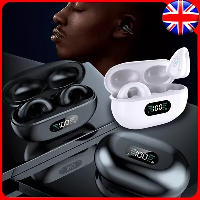 TWS Bluetooth Wireless Earbuds Ear Clip Bone Conduction Headphones Sport Headset • £11.19