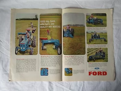 FORD Tractor 530 BALER RAKES HAY MOWER PRINT AD  2  Pages 14x10  Sheets • $9.95