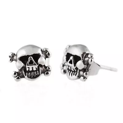 Skull And Crossbones Stud Earring Stainless Steel • $8.25