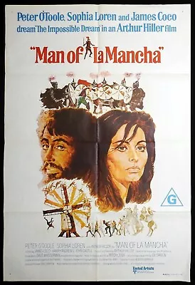 MAN OF LA MANCHA Original One Sheet Movie Poster SOPHIA LOREN Peter O'Toole • $32.38