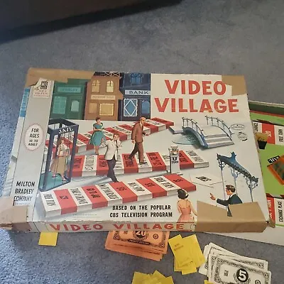Vtg 1960 Video Village - CBS TV Show Board Game By Milton Bradley Not Complete  • $22.99