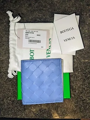 Bottega Veneta Intrecciato Slim Bi-Fold Wallet Surf/Travertine New In Box • $375