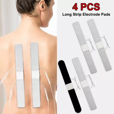 4 PACK TENS Unit Pads Long Strip Electrode Patches Replacement 2mm Pin Connector • $8.99