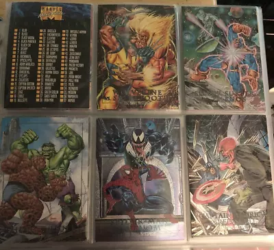 1992 Marvel Masterpieces Complete Base Set 100Trading Cards Skybox + All 5 Bonus • $145