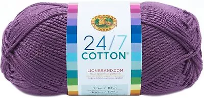 Lion Brand 24/7 Cotton Yarn-Purple 761-147 • £11.98