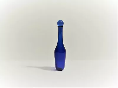 Dollhouse Miniature Glass Decanter Bottle Large Cobalt Blue W/ Stopper 1:12 • $6.85