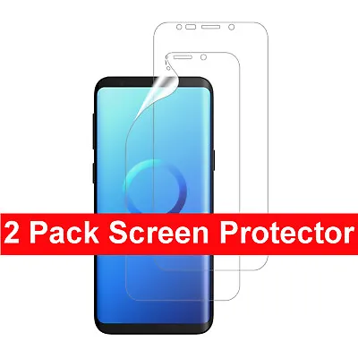 2 Pack Screen Protector Thin Film For Samsung Galaxy S4 S7 Edge S8 S9 • £1.99