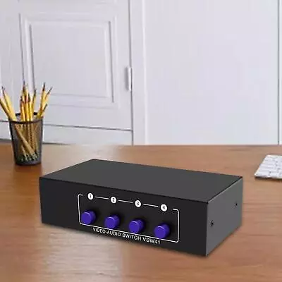 4 Way RCA Switcher 4 In 1 Out For DVD Stereo Speaker Game Consoles CD Player • £18.61