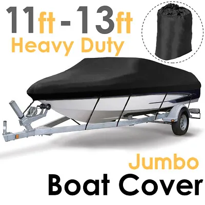 £22.99 • Buy 210D Heavy Duty Boat Cover Waterproof Speedboat V-hull Fish Ski Marine 11-13ft