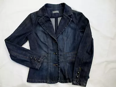 Jacqui E  Womens Designer Lovely Blue Denim   Jacket  8 Vgc  Freepost • $22.36