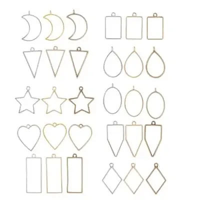 £10.42 • Buy 30pcs Open Bezel Pendants Charms Resin Molds For Jewelry Findings DIY Frame
