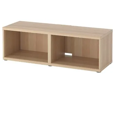 IKEA BESTÅ Frame + 2 Shelves White Stained Osk Effect 120x40x38 New And FLAT  • £85