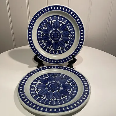 Stonehenge Midwinter Pottery Tableware - Two 7 Inch Plates Blue Dahlia • £5