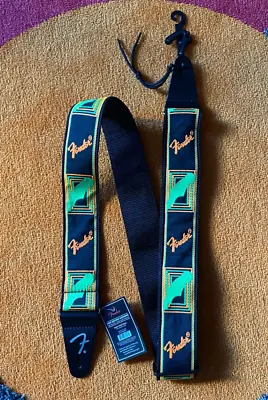 NEW!!!-Genuine Fender Neon Monogrammed Guitar Strap Green And Orange 2  Wide • $16.88