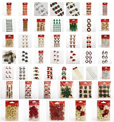 Handcrafted Christmas Decorations Craft Embellishment Handmade Card Scrapbooking • £2.39