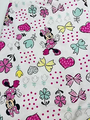 Disney Crown Crafts Infant Minnie Mouse Crib / Toddler Bed Flat Sheet Bows • $18.49