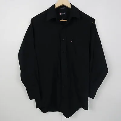 $17.48 • Buy Ralph Lauren Chaps Mens Shirt Size M Black Long Sleeve Button-Up Collared