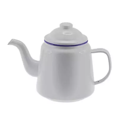 Country Vintage Style Falcon Enamel White With Blue Trim Teapot 950ml • £34.44