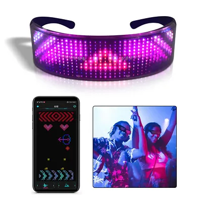 Smart Bluetooth Full-color Luminous LED Glasses Glow KTV DJ Glasses APP Control • $32.29