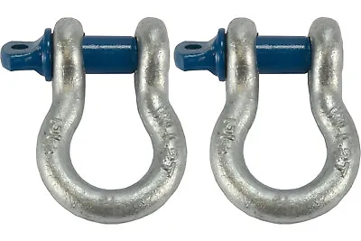 2 Lot 1/2  D Ring Bow Shackle Screw Pin Clevis Rigging Jeep Towing 2 Ton • $19.12