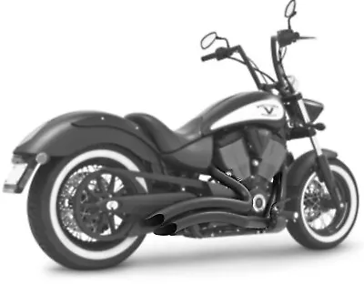 Sharp Curve Radius Full Exhaust System Black Victory Jackpot 06-14 • $949.99