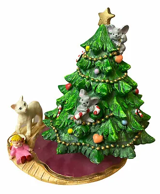 Christmas Holiday Cat Mouse Christmas Tree Music Box READ • $39.99