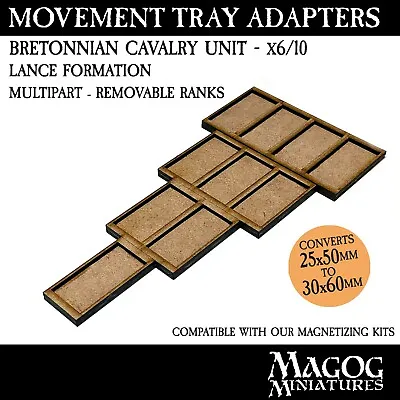 Movement Tray Adapters. 25mm To 30mm  BRETONNIAN LANCE. Warhammer The Old World. • $9