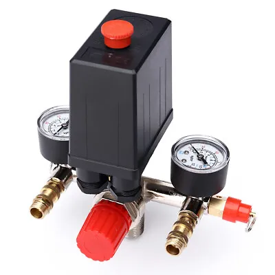 £11.59 • Buy 220V Pressure Switch Air Valve Manifold Compressor Control Regulator Gauges Kit