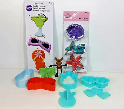 10 Pc On The Beach Cookie Cutters Cocoanut Mermaid Starfish Flipflops Martini • $13.96