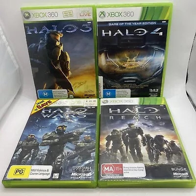 Halo XBOX 360 Game Bundle Set X4 - Halo 3 4 Reach & Wars - Free Post - PAL • $29.99