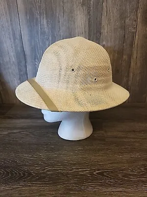 Vintage GTH Golf Tennis Headwear Hat Jungle Safari Pith Helmet Woven Mesh Hard • $32.99